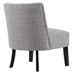 Rich Dark Grey Tufted Armless Accent Chair With Performance Fabric Opening Sales