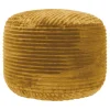 Ridgecrest Mustard Plush Pouf, 20 Flash Sale