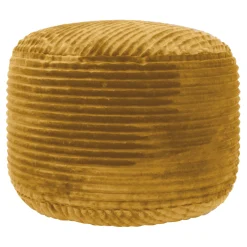 Ridgecrest Mustard Plush Pouf, 20 Flash Sale