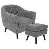 Rockwell Accent Chair & Ottoman Set, Salt & Pepper Opening Sales
