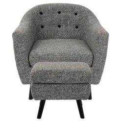 Rockwell Accent Chair & Ottoman Set, Salt & Pepper Opening Sales