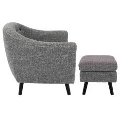 Rockwell Accent Chair & Ottoman Set, Salt & Pepper Opening Sales