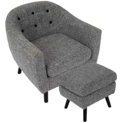 Rockwell Accent Chair & Ottoman Set, Salt & Pepper Opening Sales