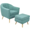 Rockwell Accent Chair & Ottoman Set, Teal Clearance