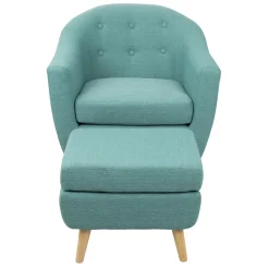 Rockwell Accent Chair & Ottoman Set, Teal Clearance