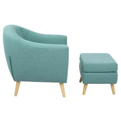 Rockwell Accent Chair & Ottoman Set, Teal Clearance