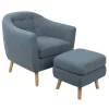 Rockwell Accent Chair & Ottoman Set, Blue Bargain Sale