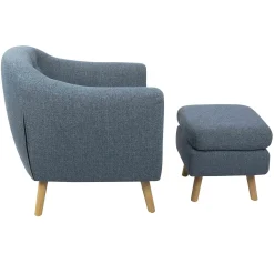 Rockwell Accent Chair & Ottoman Set, Blue Bargain Sale