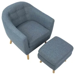 Rockwell Accent Chair & Ottoman Set, Blue Bargain Sale