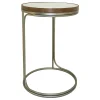 Round Clear-Top Metal C-Table, Small Opening Sales