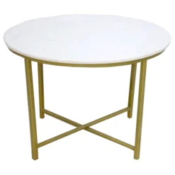 Round Gold Coffee Table With Marble Top Low Price