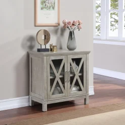 Rowan 2-Drawer Grey Cabinet Flash Sale