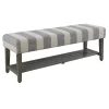 Roxbury Grey Striped Bench Outlet