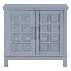 Sadie 2-Drawer Geometric Cabinet, Grey Bargain Sale