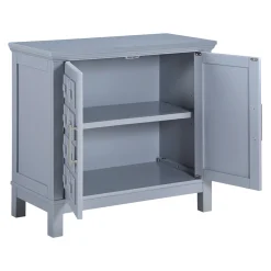 Sadie 2-Drawer Geometric Cabinet, Grey Bargain Sale