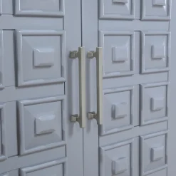 Sadie 2-Drawer Geometric Cabinet, Grey Bargain Sale