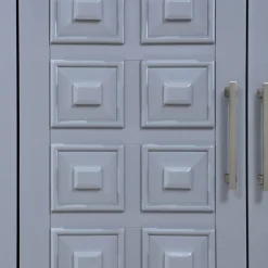 Sadie 2-Drawer Geometric Cabinet, Grey Bargain Sale