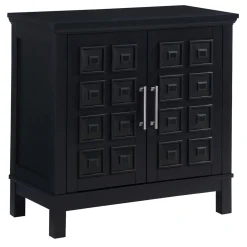 Sadie 2-Drawer Geometric Cabinet, Black Outlet