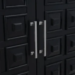 Sadie 2-Drawer Geometric Cabinet, Black Outlet