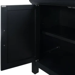Sadie 2-Drawer Geometric Cabinet, Black Outlet
