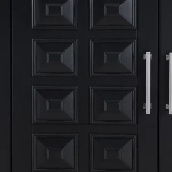 Sadie 2-Drawer Geometric Cabinet, Black Outlet