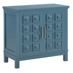Sadie 2-Drawer Geometric Cabinet, Turquoise Clearance