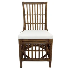 Set Of 2 Honeybloom Cade Brown Rattan Box Chair Outlet