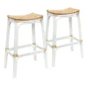 Set Of 2 Indah Rattan Backless Barstool, White Online Discount