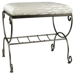 Silver & Ivory Vanity Bench Premium