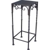 Square Wood Top Plant Stand With Brown Twist Metal Leg, Medium Online Discount