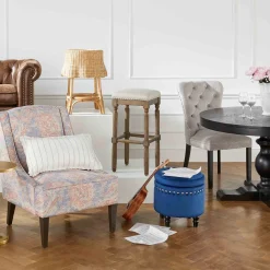 Stanley Navy Storage Ottoman Premium