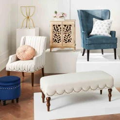 Stanley Navy Storage Ottoman Premium