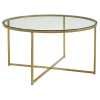 Stella Round Glass Coffee Table Gold Exquisite Gifts