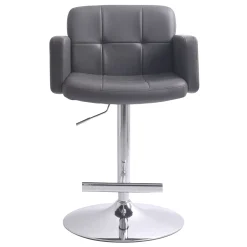 Stout Adjustable Faux Leather Barstool, Grey Discount