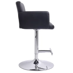 Stout Adjustable Faux Leather Barstool, Black Fashion