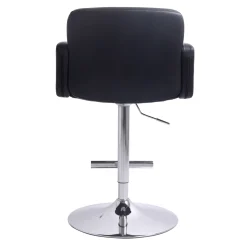 Stout Adjustable Faux Leather Barstool, Black Fashion