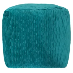 Teal Ripple Pouf Bargain Sale