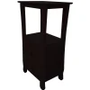 Theodore Dark Brown 2-Drawer Thick Leg Accent Table, 29.5 Less Expensive