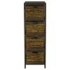 4-Tier Brown Wooden Shelf With Maize Drawers Discount Online