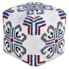 Tile Tufted Pouf Blue Outlet