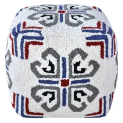 Tile Tufted Pouf Blue Outlet