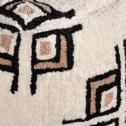 Tile Tufted Pouf Cream Low Price