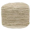 Tracey Boyd Striped Jute Pouf Bargain Sale