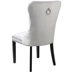 Velvet Grey Tufted Ring Back Dining Chair Discount Online