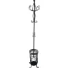 Victorian Style Metal Coat Rack With Black Finish, 73 Flash Sale