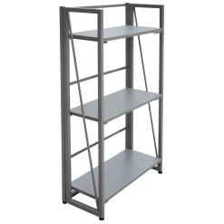 Vienna 3-Tier Grey Folding Bookshelf Exquisite Gifts