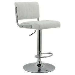 Warren White Faux Leather Adjustable Barstool Less Expensive