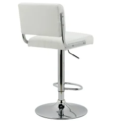 Warren White Faux Leather Adjustable Barstool Less Expensive