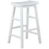 White Saddle Backless Barstool, 29 Good Quality