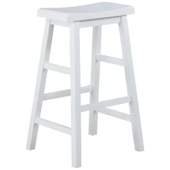 White Saddle Backless Barstool, 29 Good Quality